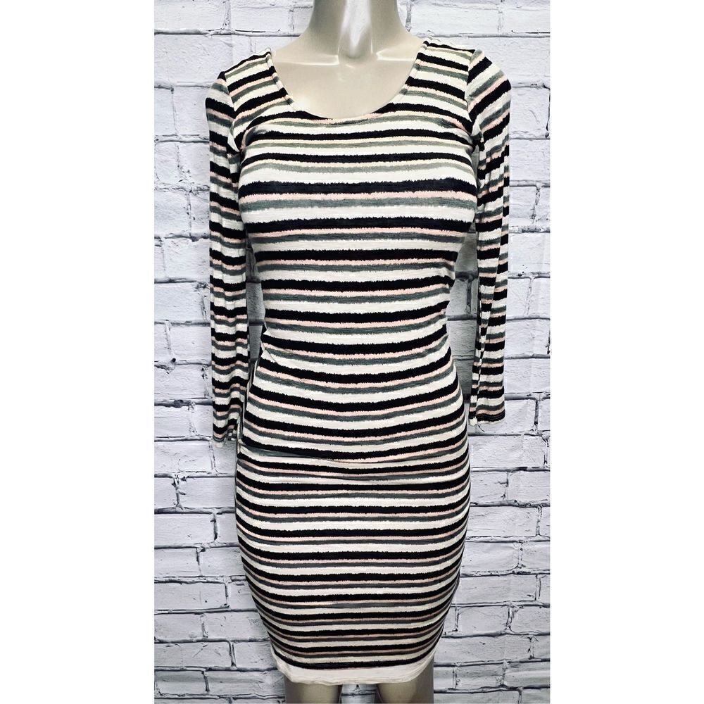 ANTHROPOLOGIE DOLAN Left Coast Prita Green Striped Scoopback Midi Dress